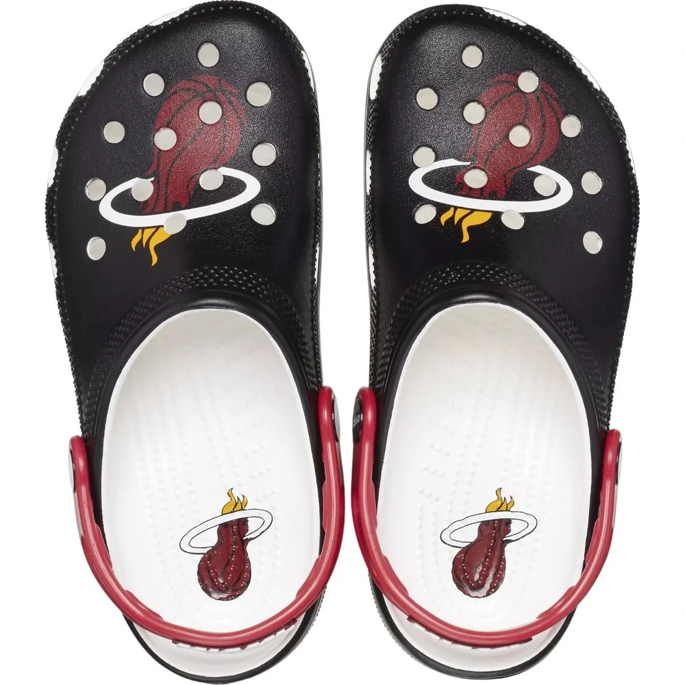 Crocs Adult NBA Miami Heat Classic Clog Black Red Men's Size 13 / Women's 15